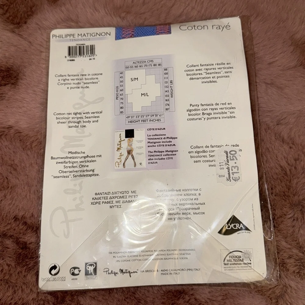 Philippe Matignon Fashion Net Tights In Bicolor‎ Cotton